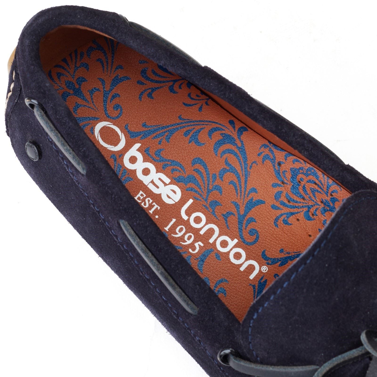 Base London Brooks Leder Herren Marineblaue Loafer