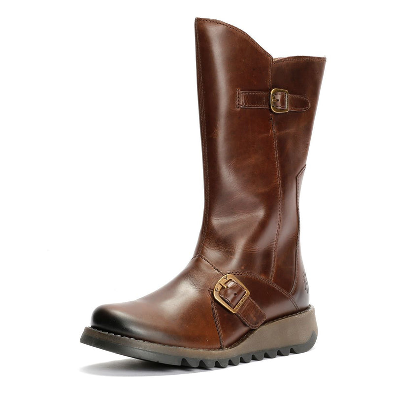 Fly London MES 2 Rug Leder Damen Braune Stiefel