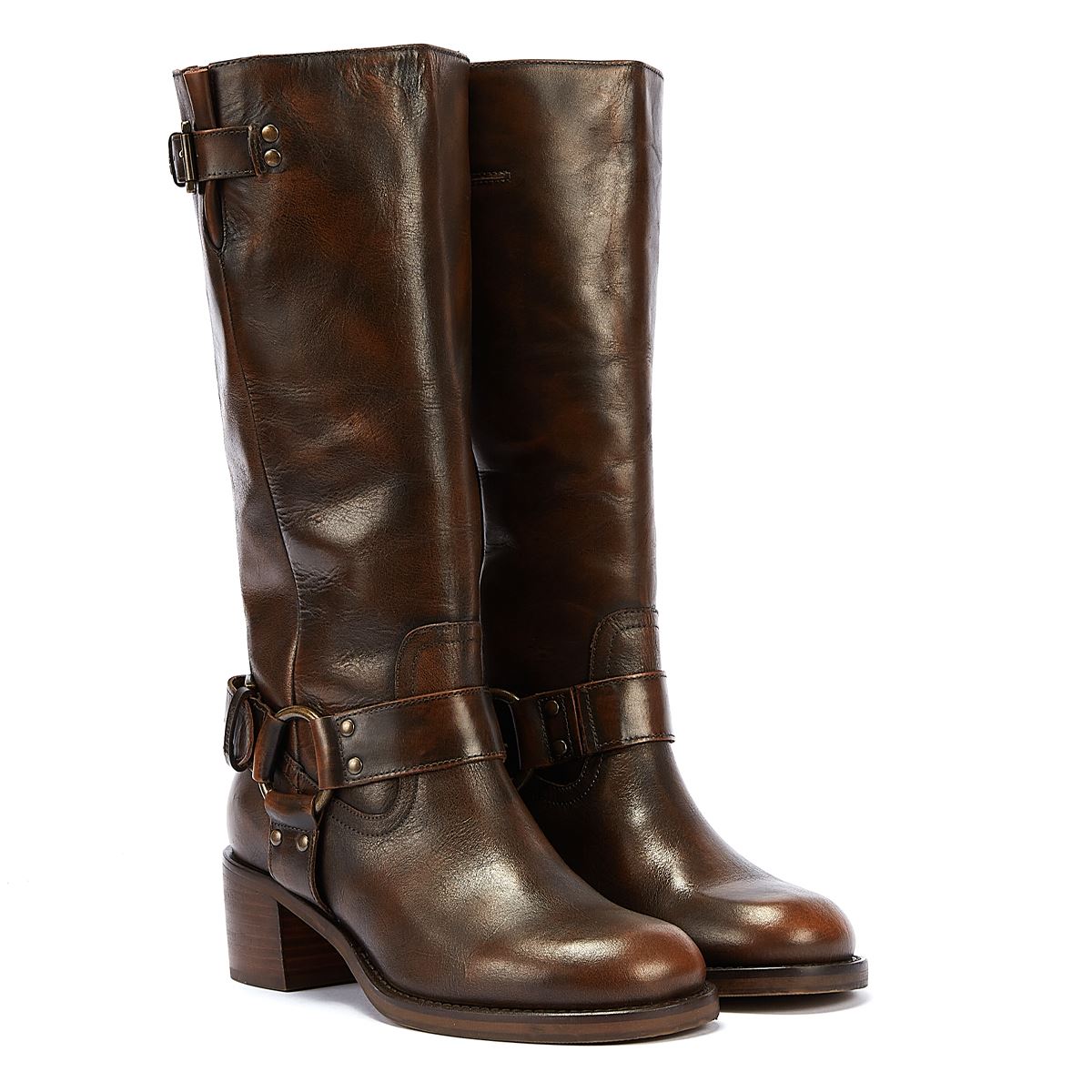 Bronx Neue Camperos Damen Stiefel In Kastanienbraun