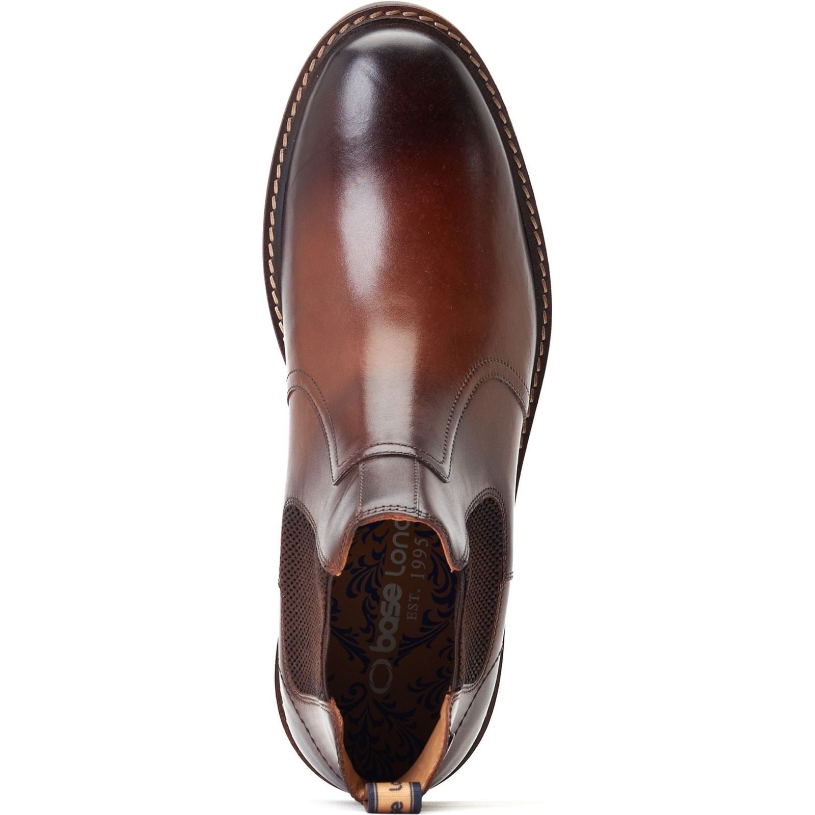 Base London Bloom Leder Herren Stiefel In Verbranntem Braun