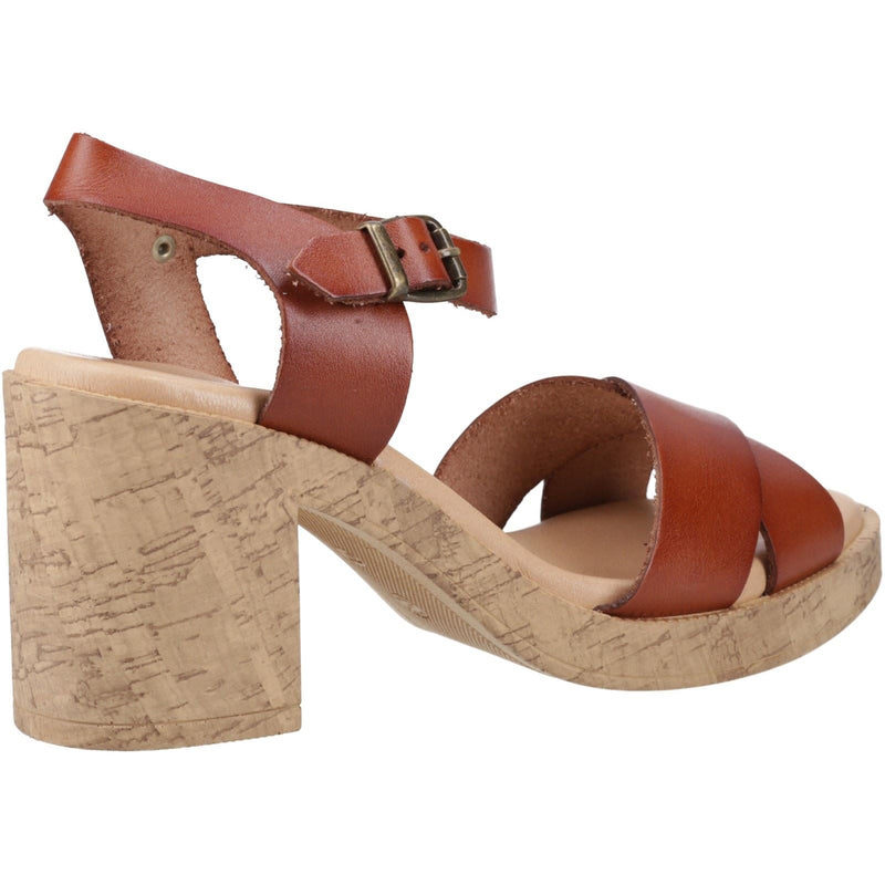 Hush Puppies Georgia Cork Damen Sandalen Aus Leder In Tan