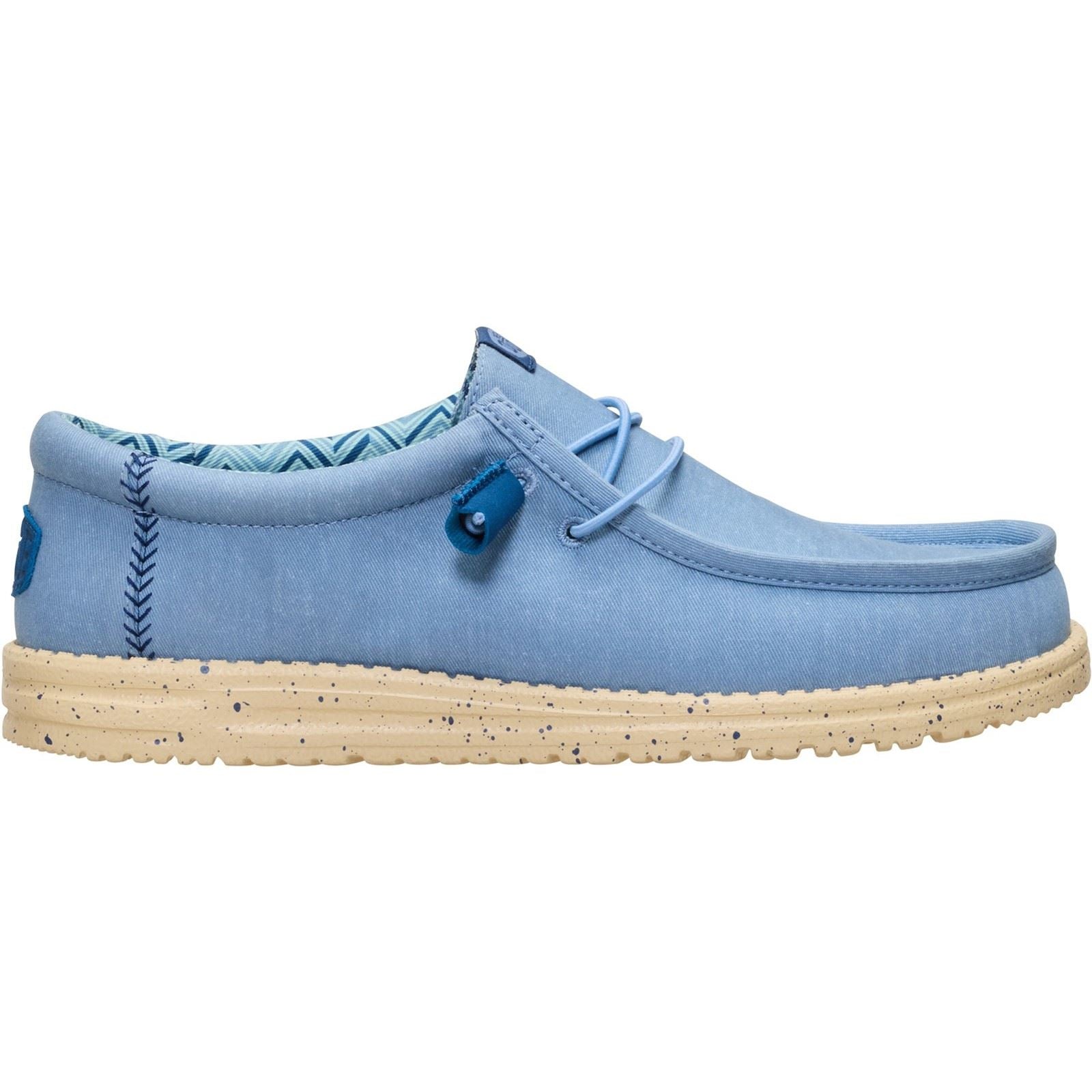 HEYDUDE Wally Stretch Canvas Textil Herren Ausgebleichte Denim/Boulder Freizeitschuhe