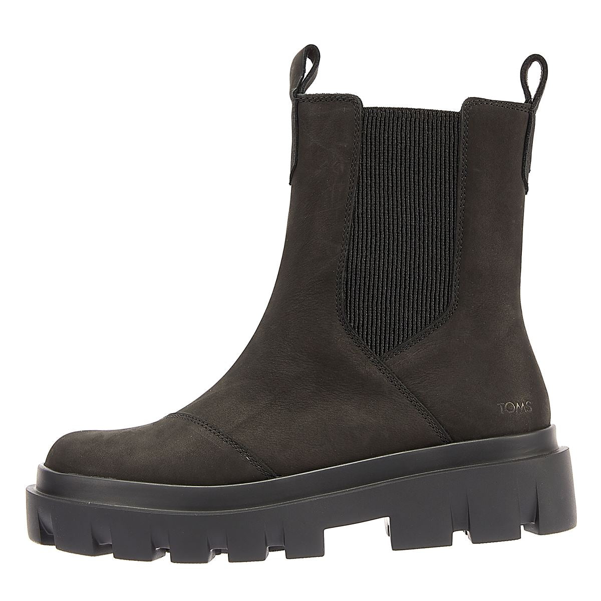 TOMS Rowan Leder Damen Schwarze Stiefel