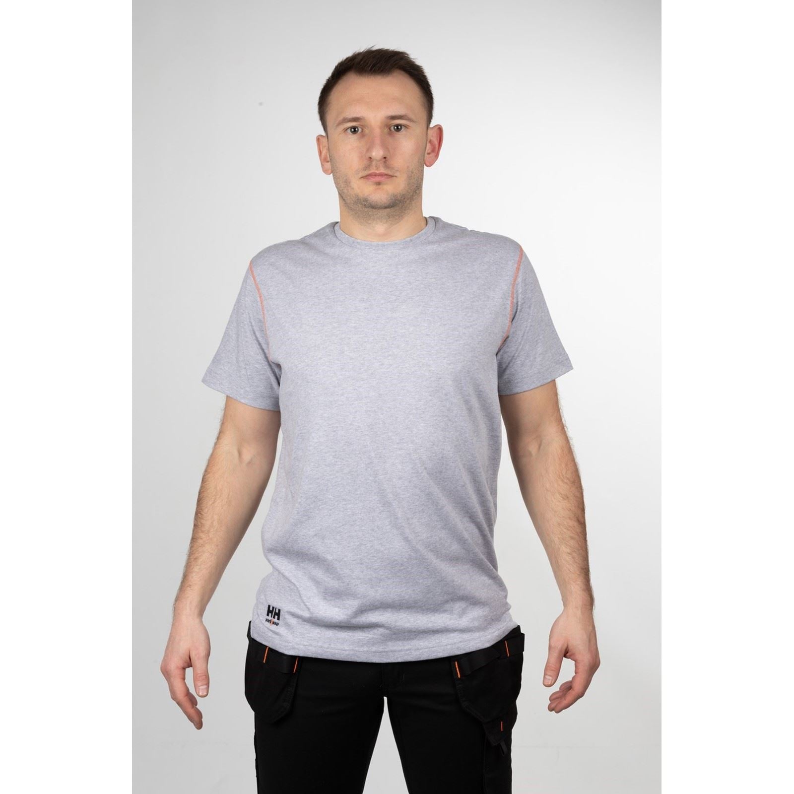 Helly Hansen Workwear Oxford Baumwoll Kurzarm T-Shirts Für Herren In Grau