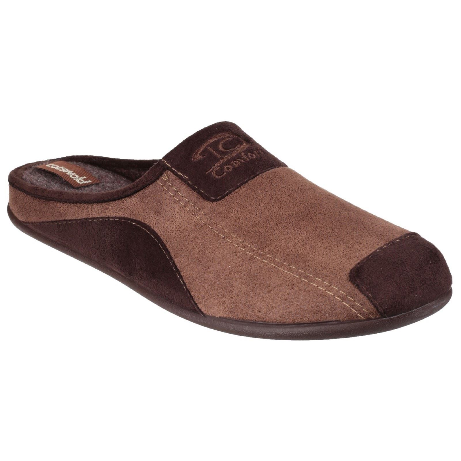 Cotswold Westwell Stoff Herren Hausschuhe In Braun
