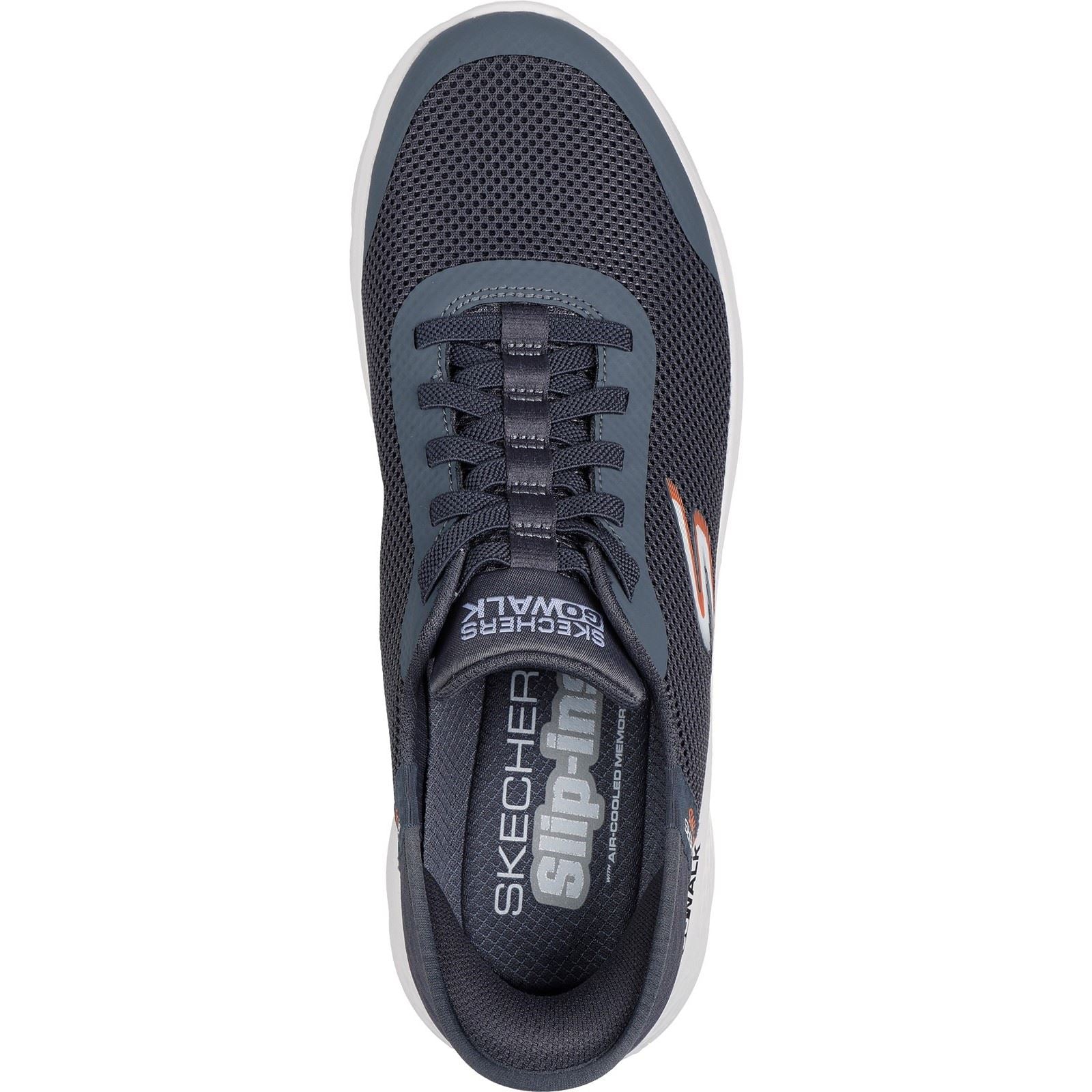 Skechers GO WALK Flex Hands Up Textil Herren Graue Sneakers
