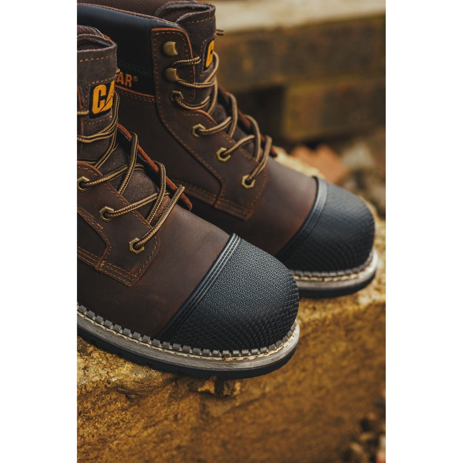 Caterpillar Powerplant S3 Leder Braune Sicherheitsstiefel