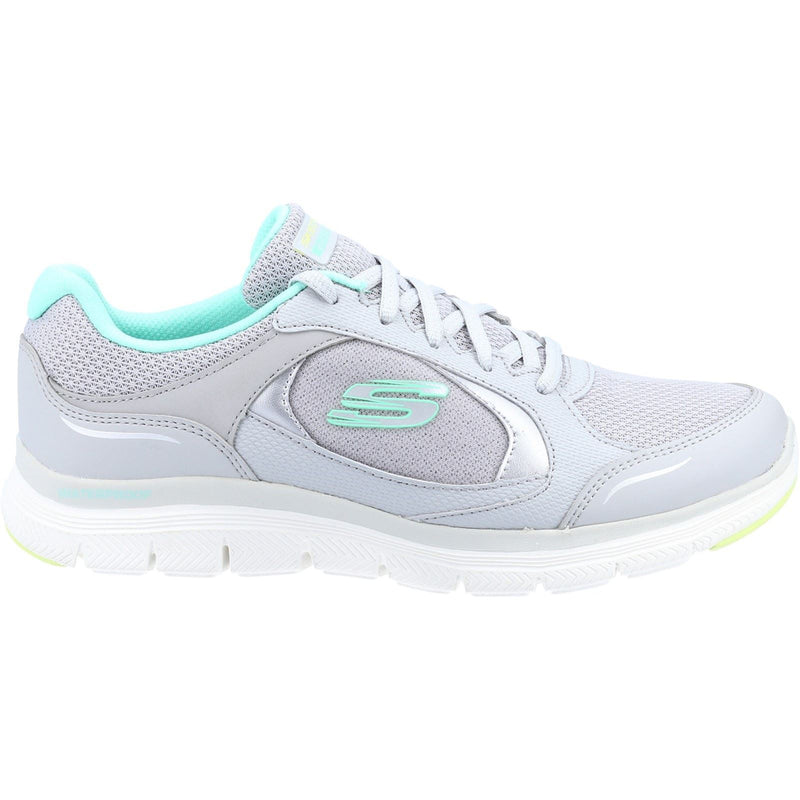 Skechers Flex Appeal 4.0 True Clarity Leder Damen Sneaker In Grau/Mehrfarbig