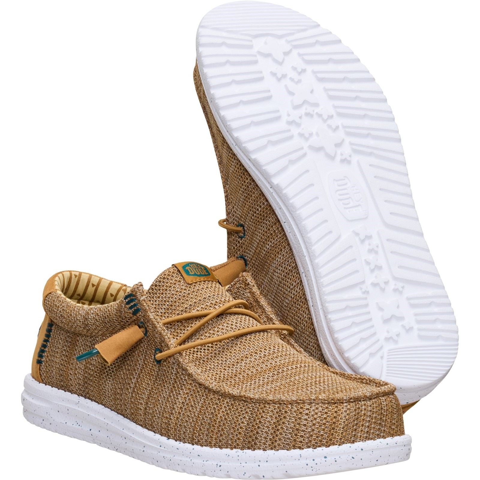 HEYDUDE Wally Stretch Sox Polyester Herren Loafers In Knochenbraun/Multi