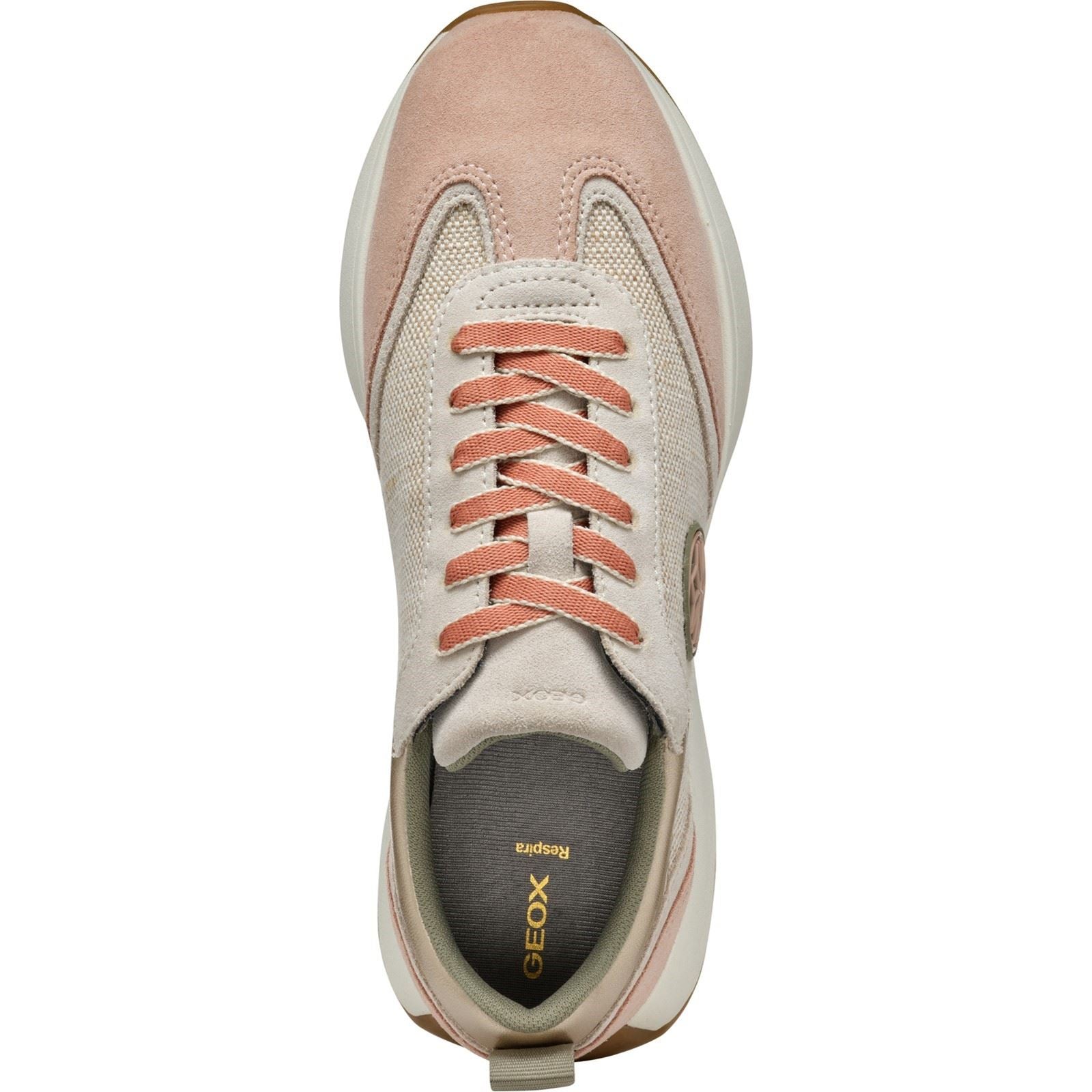 Geox D AMABEL Synthetische Polyurethan Damen Sneaker In Hellbraun/Lichttaupe