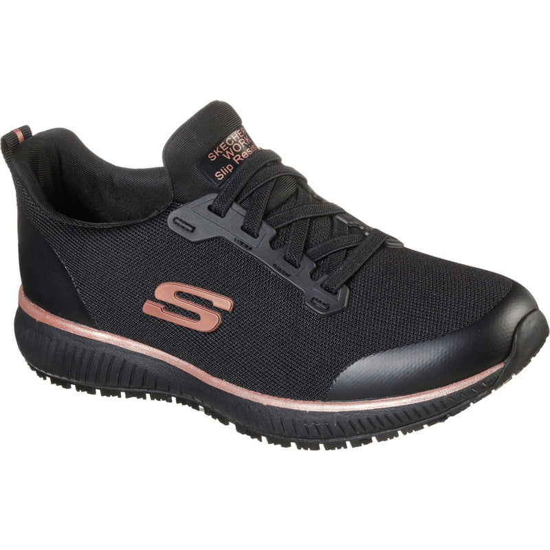 Skechers Workwear Squad SR Textil Damen Schwarz/Roségold Sicherheits Sneaker