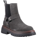 Hush Puppies Raye Damen Wildleder Flache Chelsea Stiefel in Anthrazit
