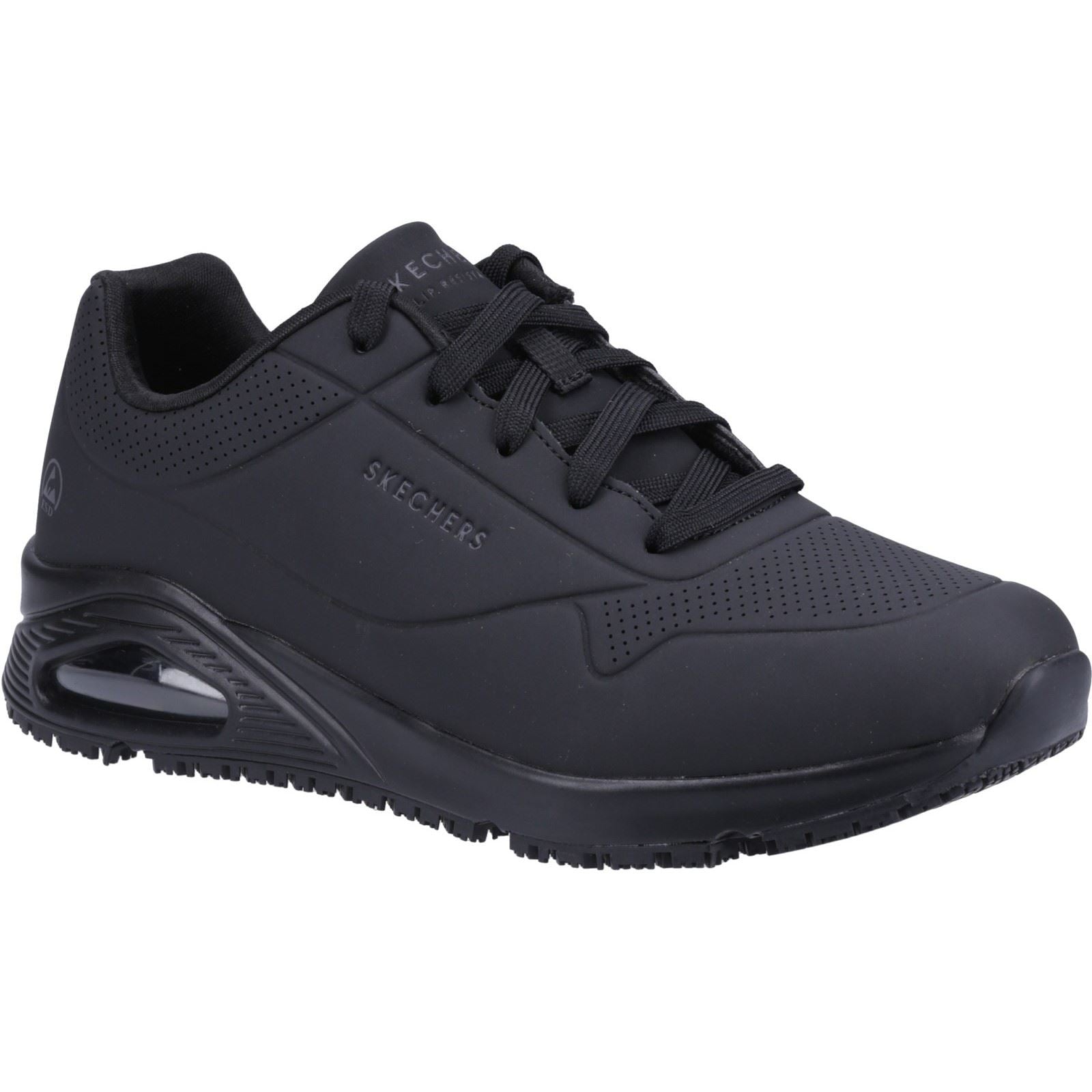 Skechers Workwear Work Relaxed Fit: Uno SR Sutal Herren Schwarze Sicherheitssneaker