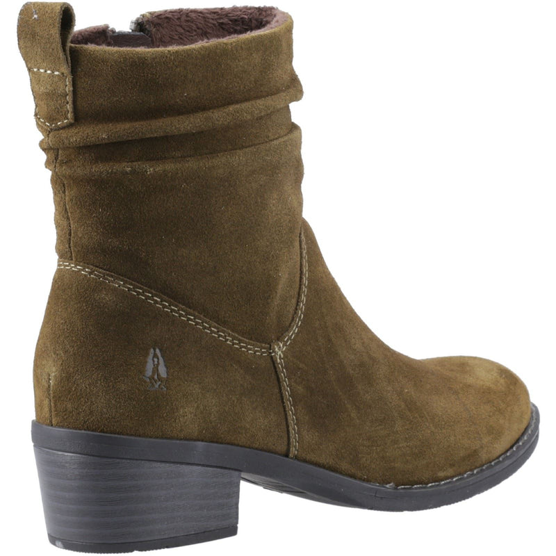Hush Puppies Iris Veloursleder Damen Khaki Stiefeletten mit Absatz