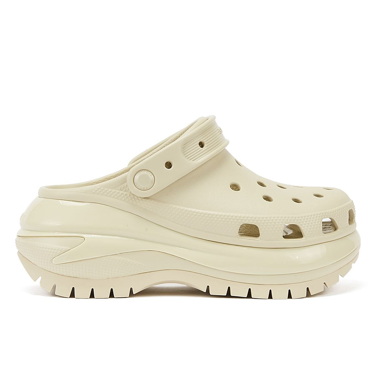 Crocs Klassische Mega Crush Clog Bone Damen Sandalen In Beige