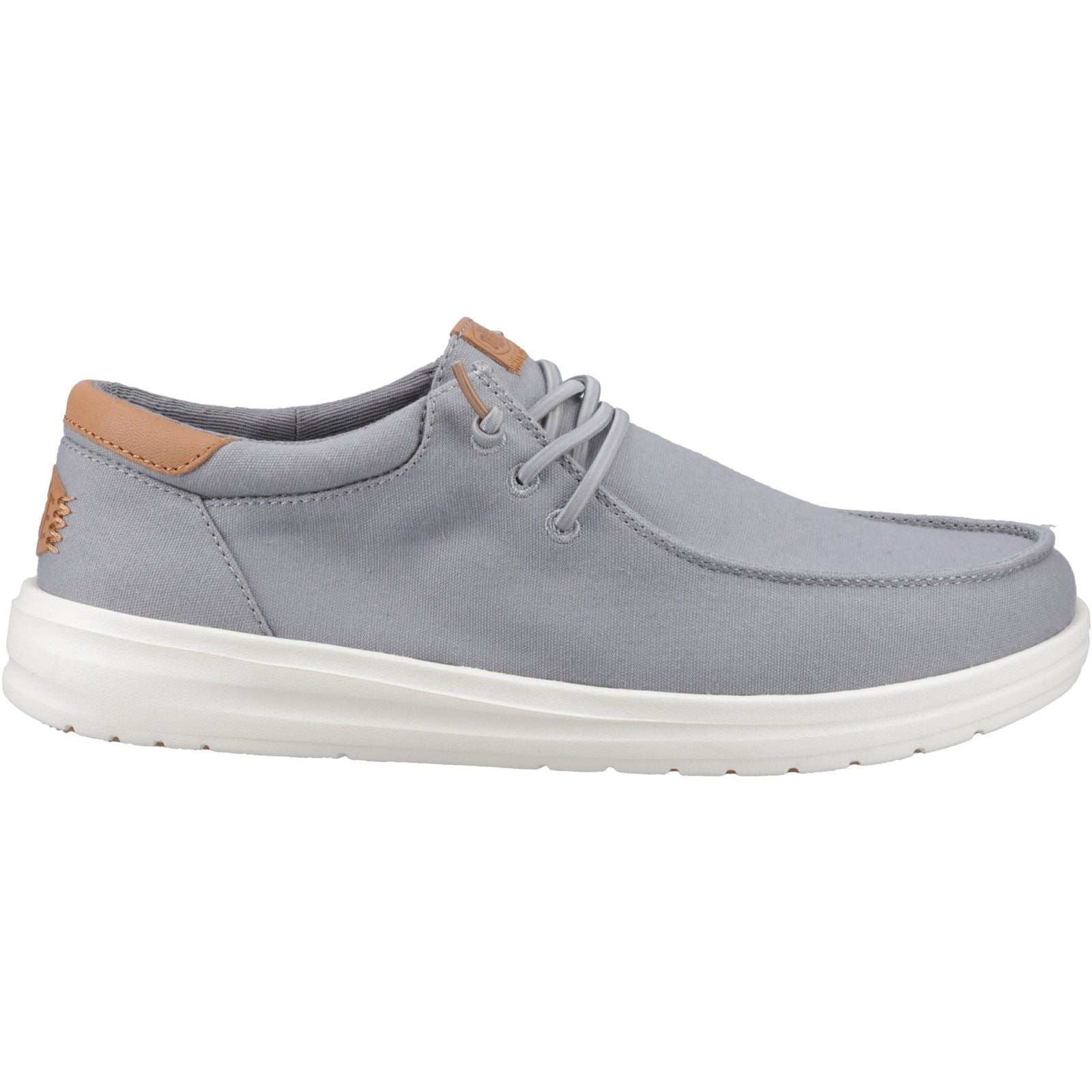 HEYDUDE Paul Canvas Baumwoll Herrenmokassinschuhe In Monument Grau