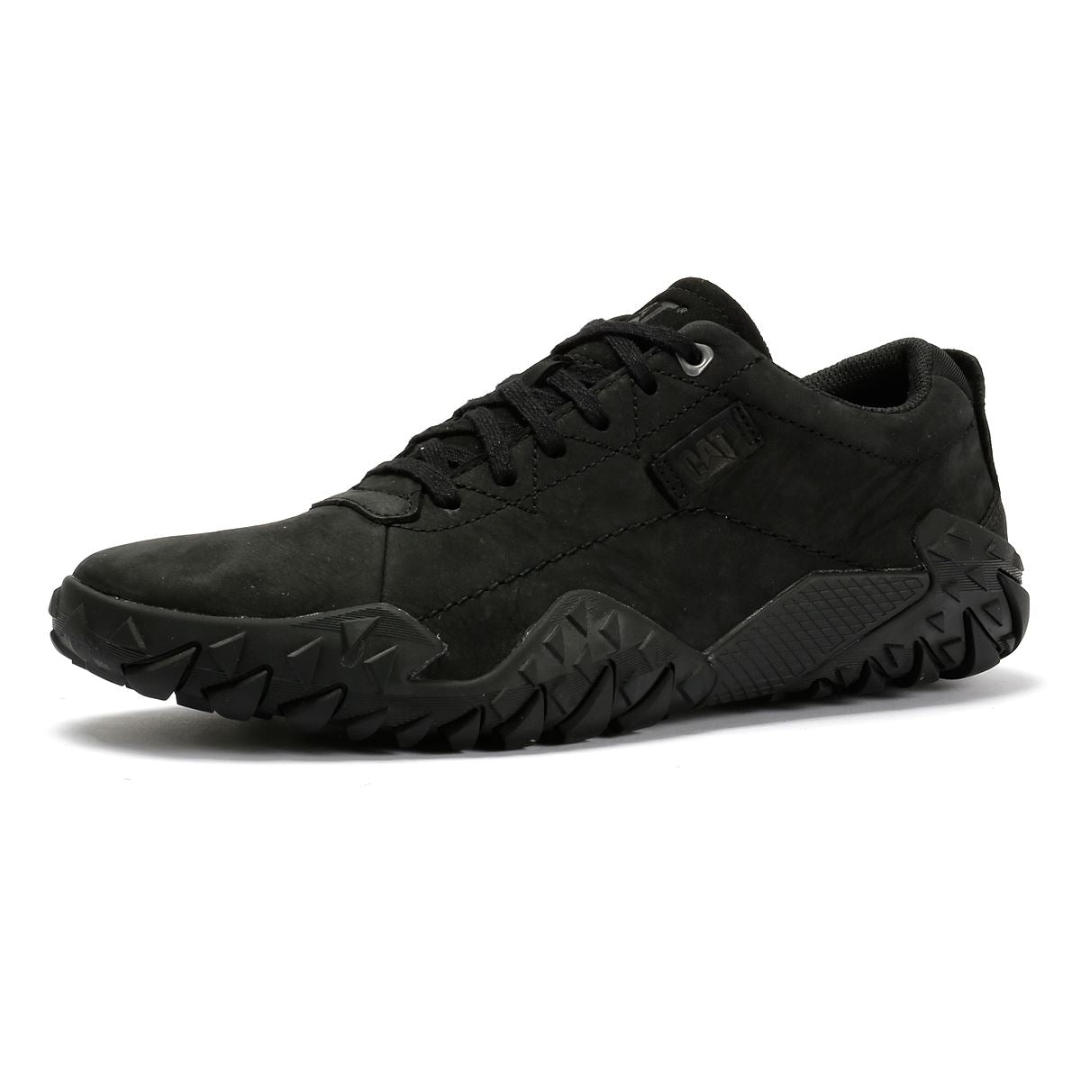 Caterpillar Gridlock Lo Tumbled Nubuck Herren Schwarze Schnürschuhe