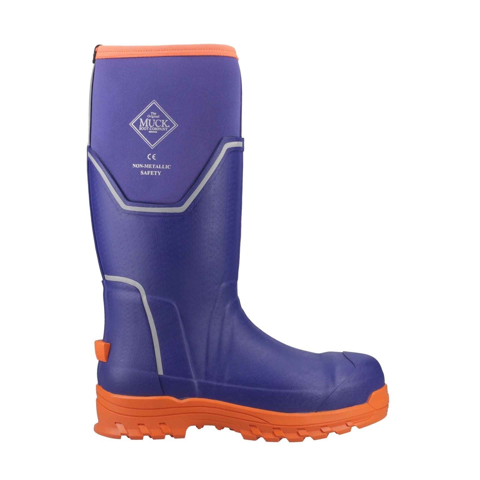 Muck Boots Grit S5 Herren Gummistiefel in Blau/Orange