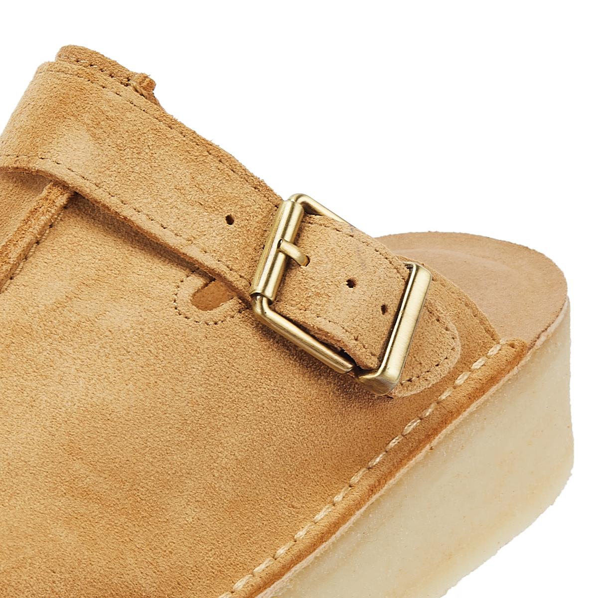 Clarks Originals Wedge Mule Damen Mokassins Aus Mittelbraunem Wildleder