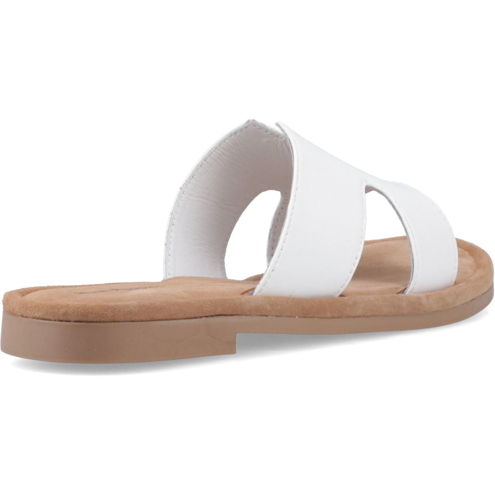 Hush Puppies Azalea Mule Leder Damen Weiße Sandalen