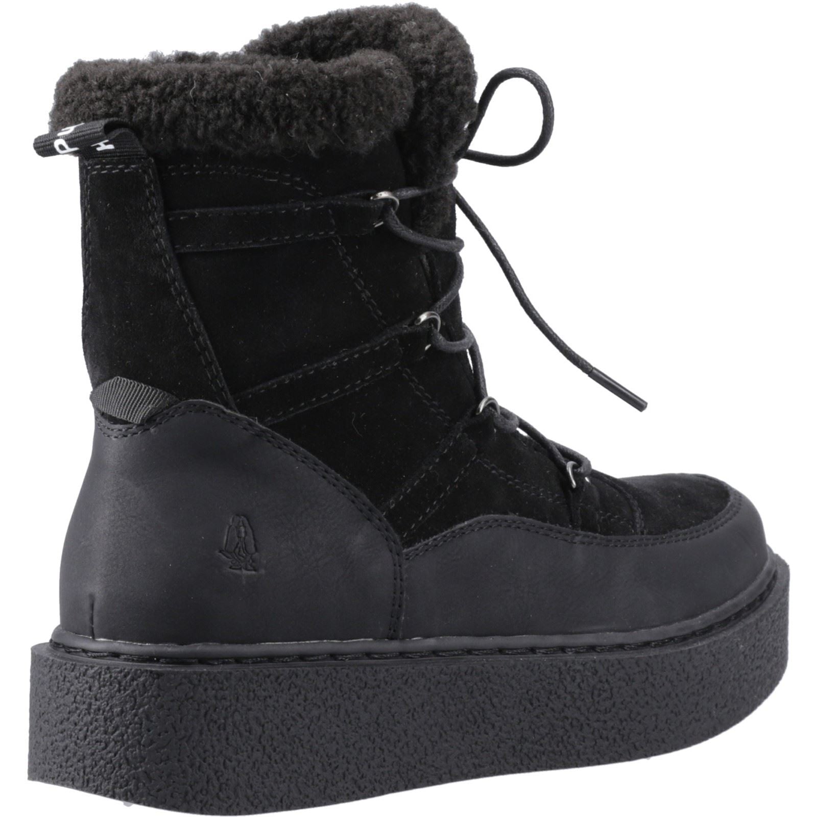 Hush Puppies Bronte Damen Stiefel aus schwarzem Wildleder für den Winter bis zur Mitte der Wade