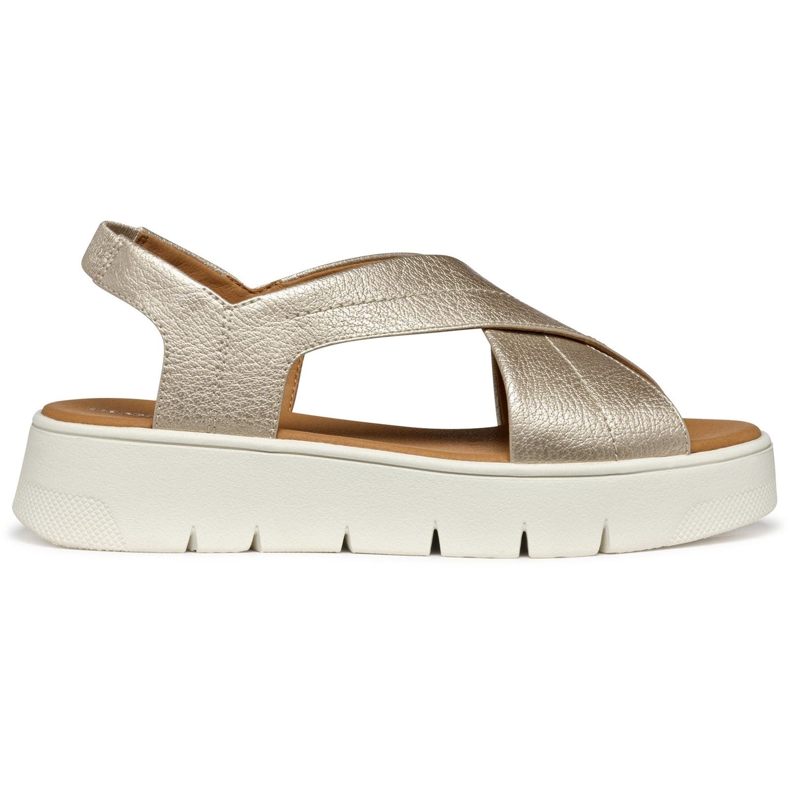 Geox D DANDRA 40 Synthetische Damen Sandalen Aus Polyurethan In Hellgold