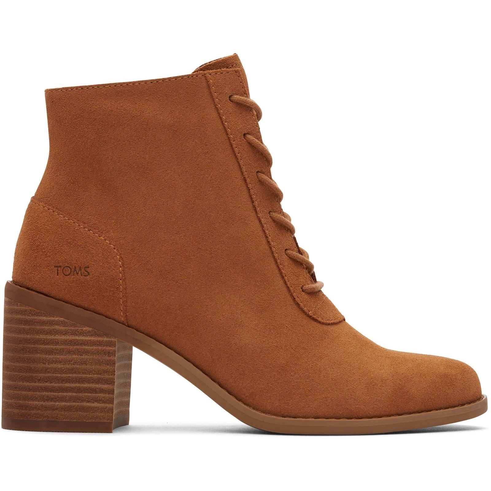 TOMS Evelyn Leder Damen Tan High Heeled Stiefeletten