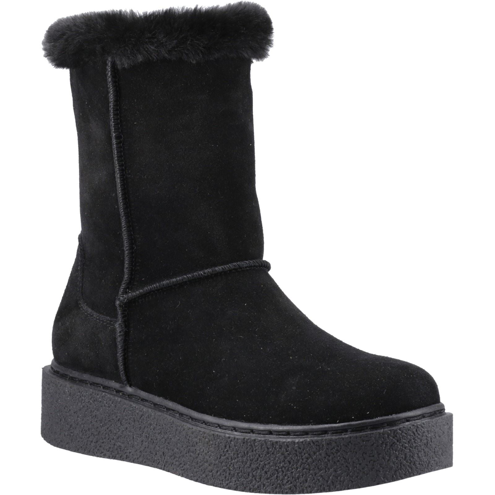 Hush Puppies Becca Mid Damen Stiefel aus Wildleder in Schwarz