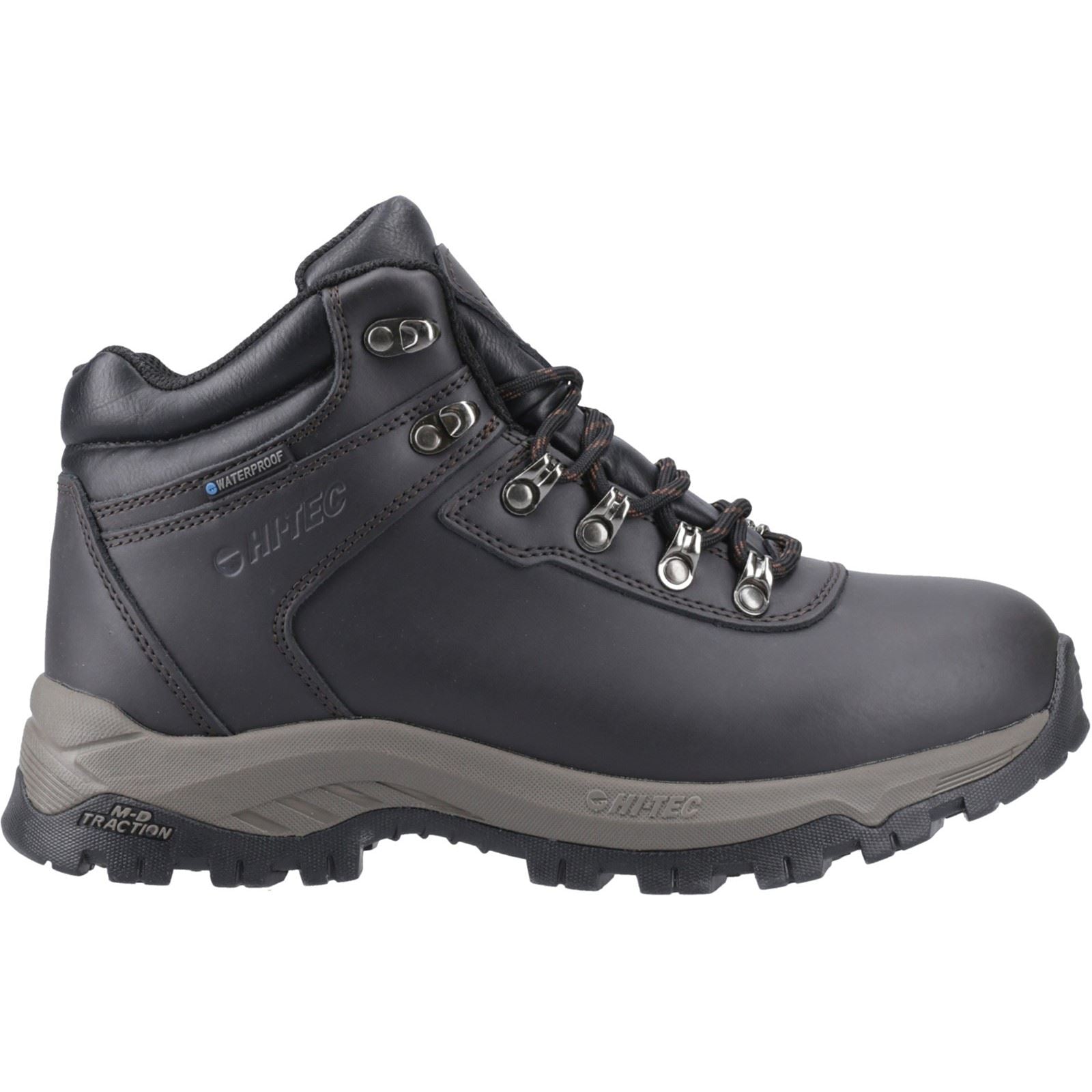 Hi-Tec Eurotrek Lite Waterproof Kunstleder Herren Wanderstiefel In Dunkelschokolade