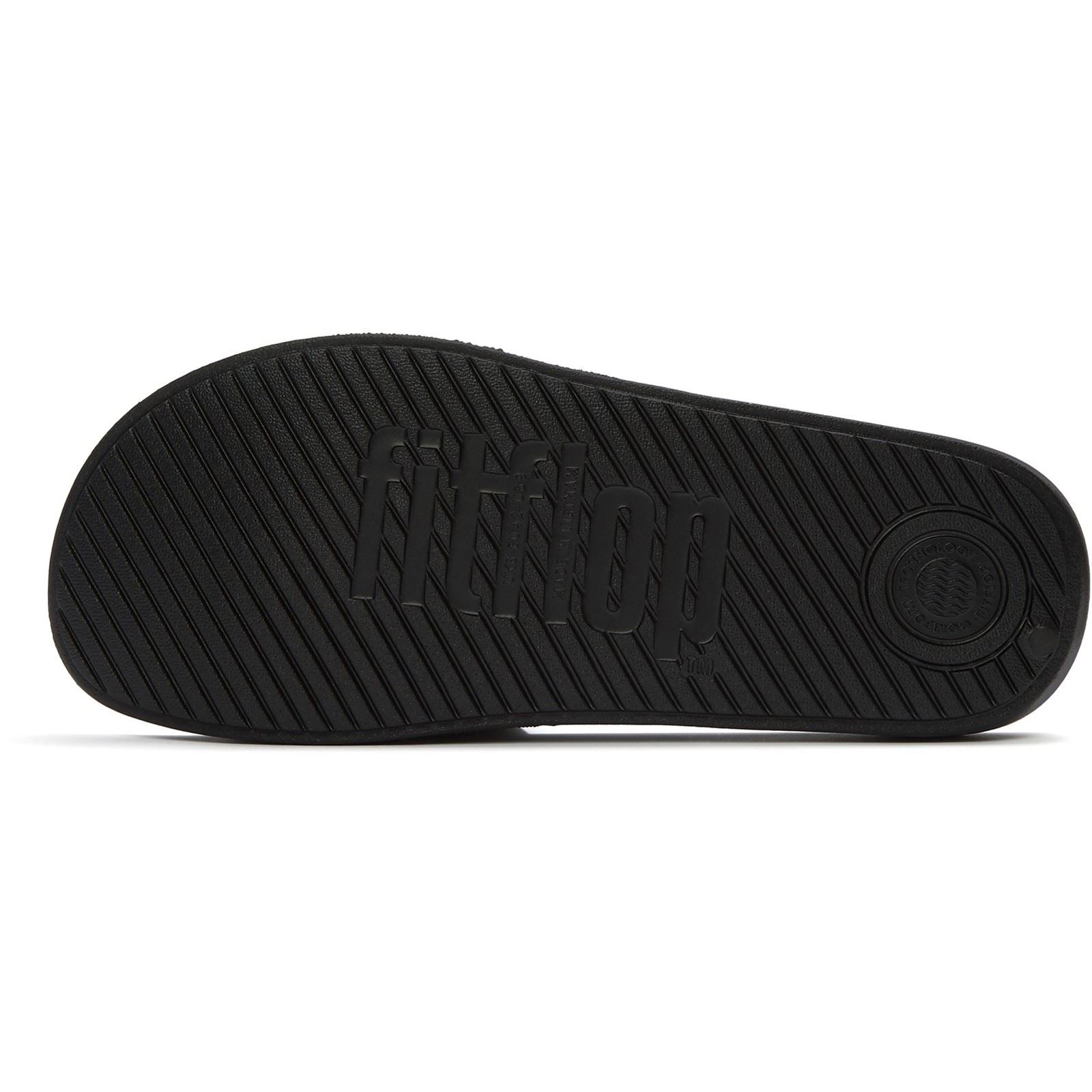 Fitflop iQushion Pool Slides Polyurethan Männer Ganz Schwarze Slides