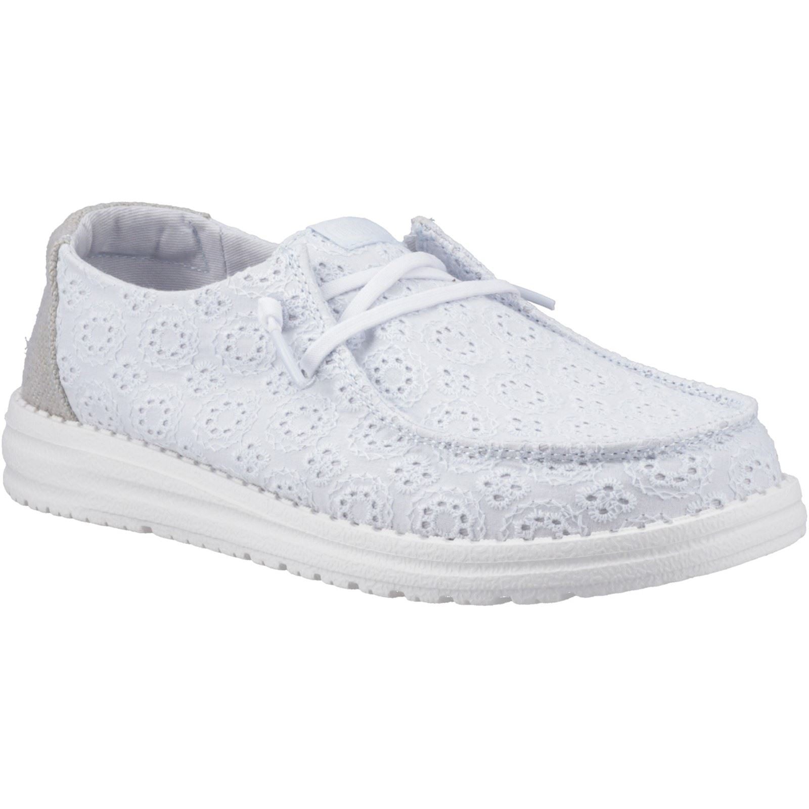 HEYDUDE Wendy Eyelet Lace Frauen Mokassin Schuhe Aus Baumwollmischung In Antikblau