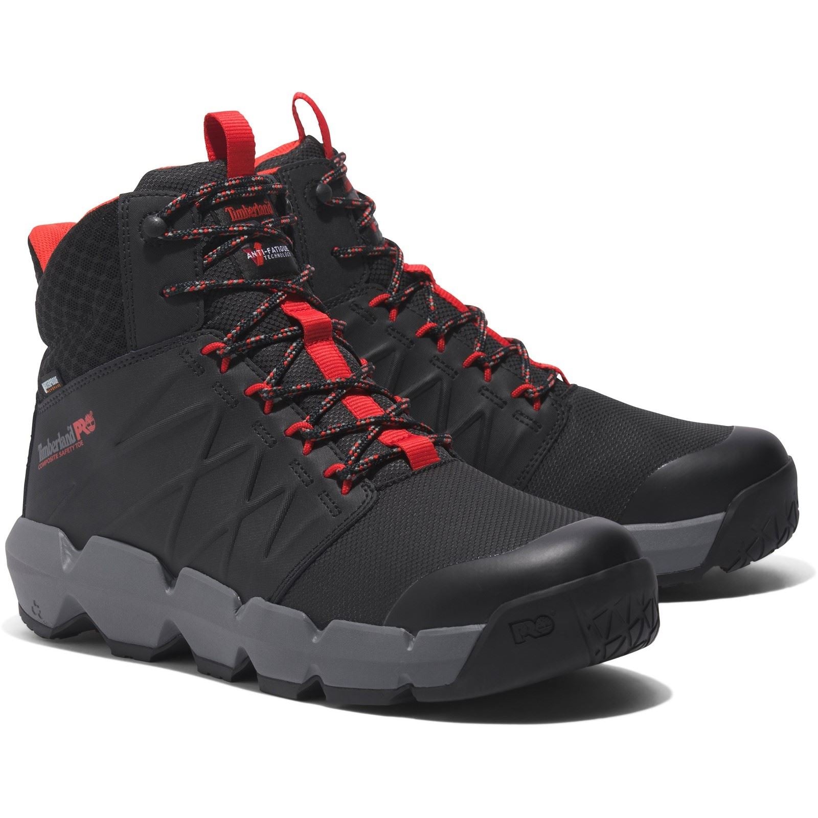 Timberland Pro Morphix 6" Leder Sicherheitsstiefel Schwarz/Rot