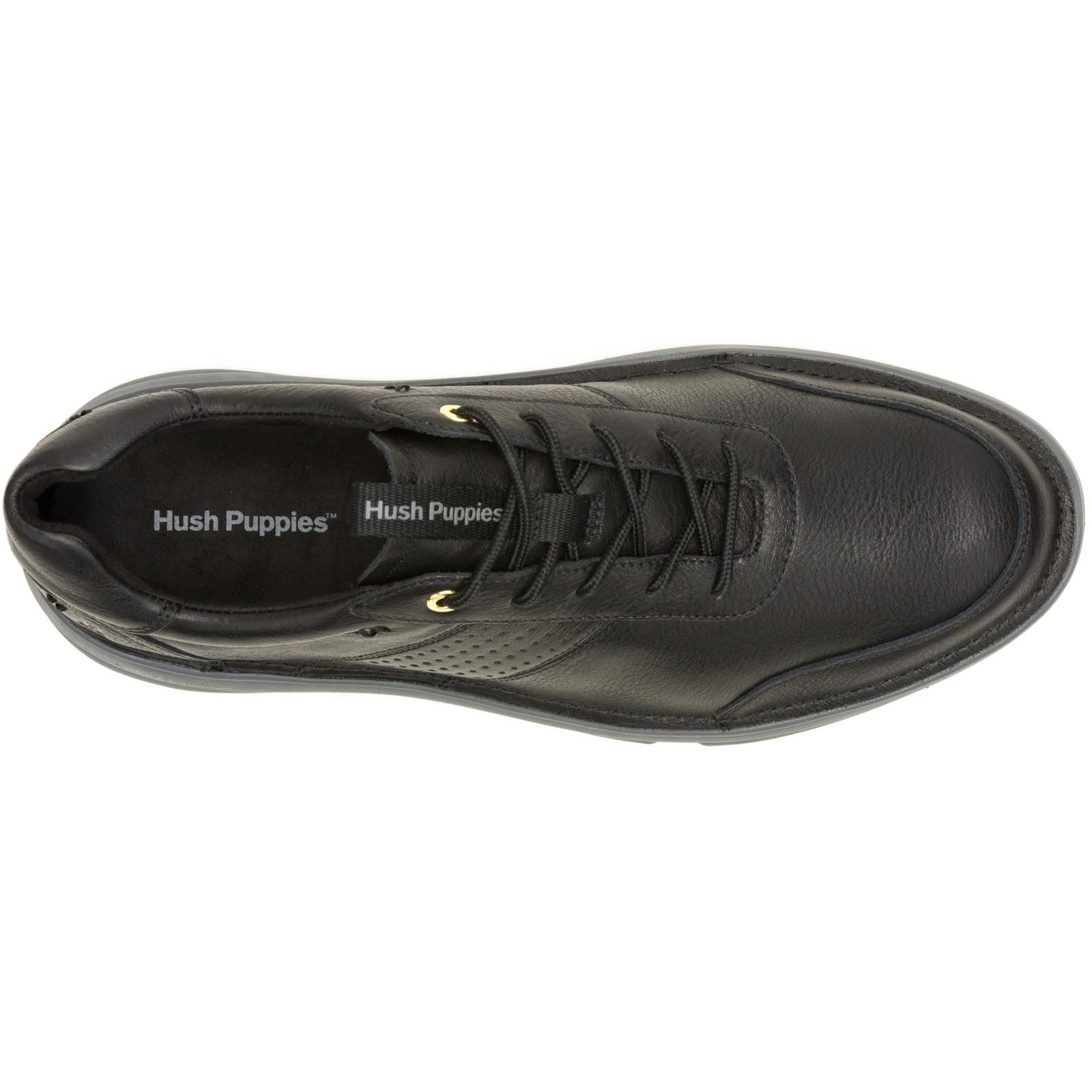 Hush Puppies Baylor Herren Schwarz Leder Sneakers