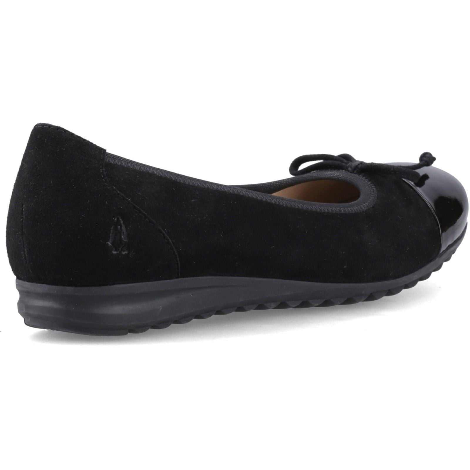 Hush Puppies Laurie Toe Cap Leder Damen Schwarze Ballerinas