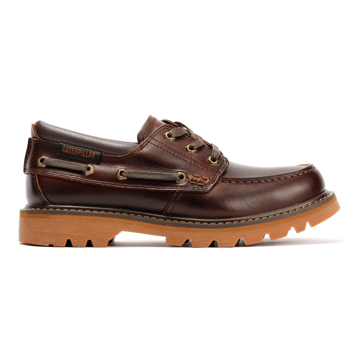 Caterpillar Colorado Boat Lo Herren Leder Braune Schnürschuhe