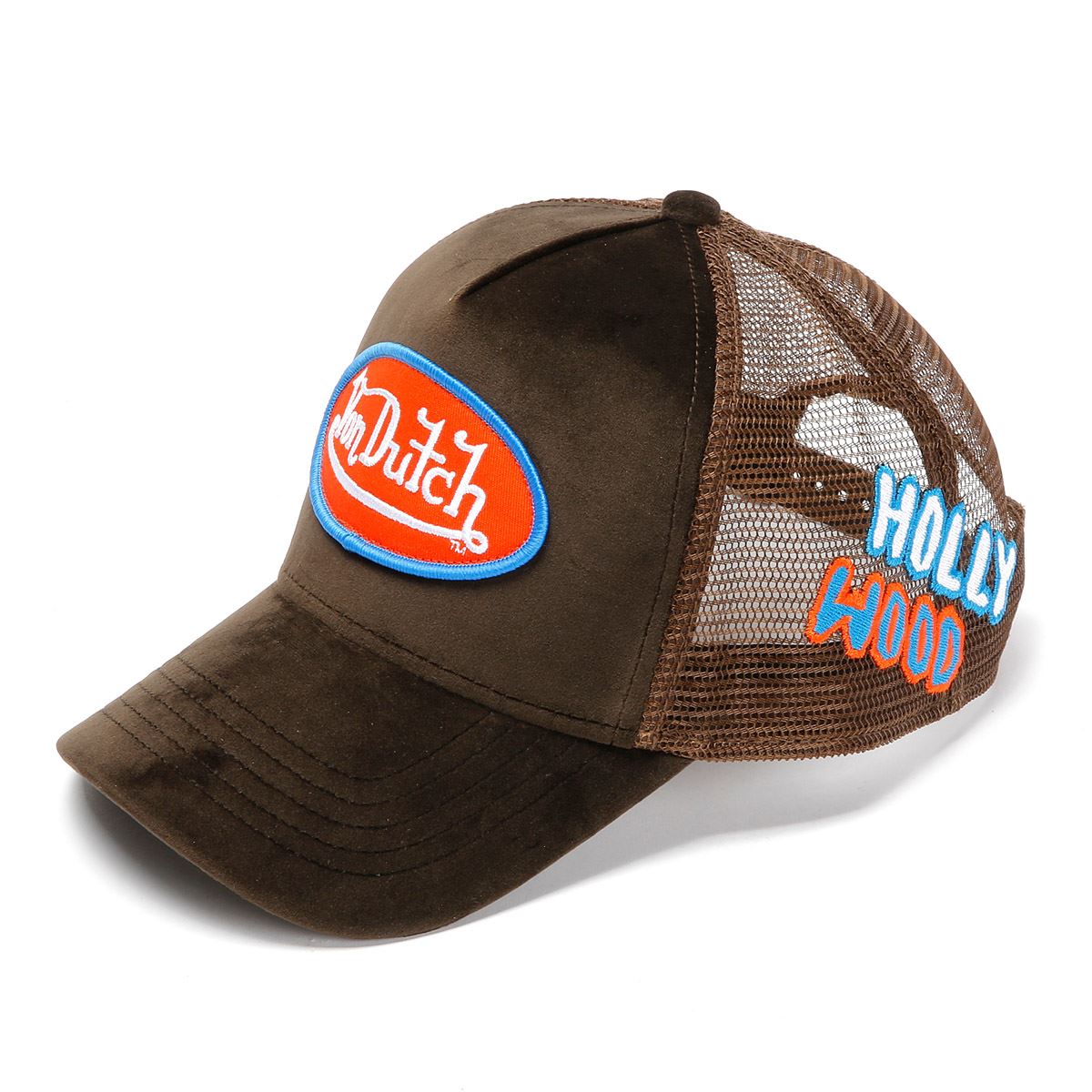 Von Dutch Velvet Trucker Baumwollbraune Kappen