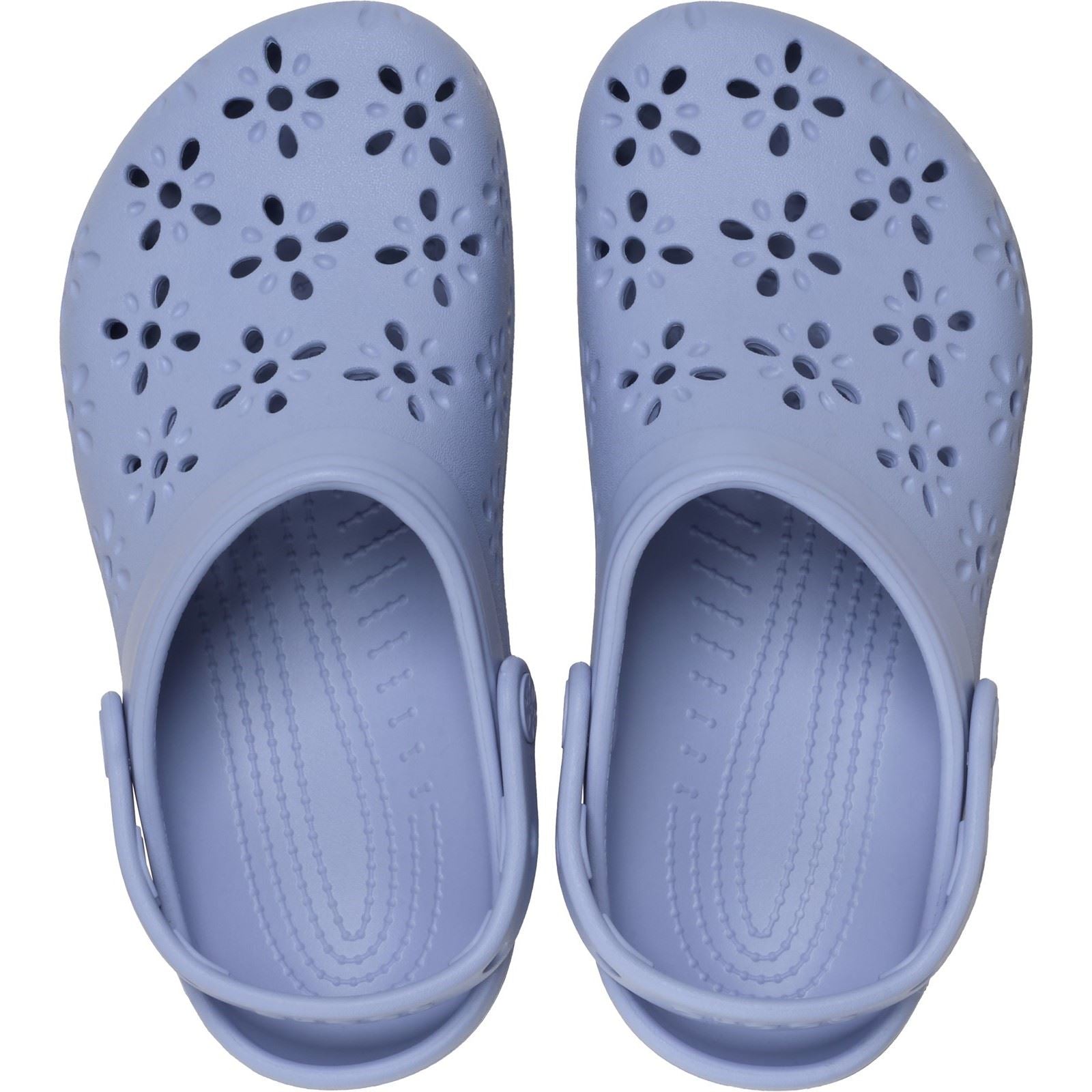 Crocs Classic Floral Cut Out Thermoplastische Damen Clogs In Blau Haze