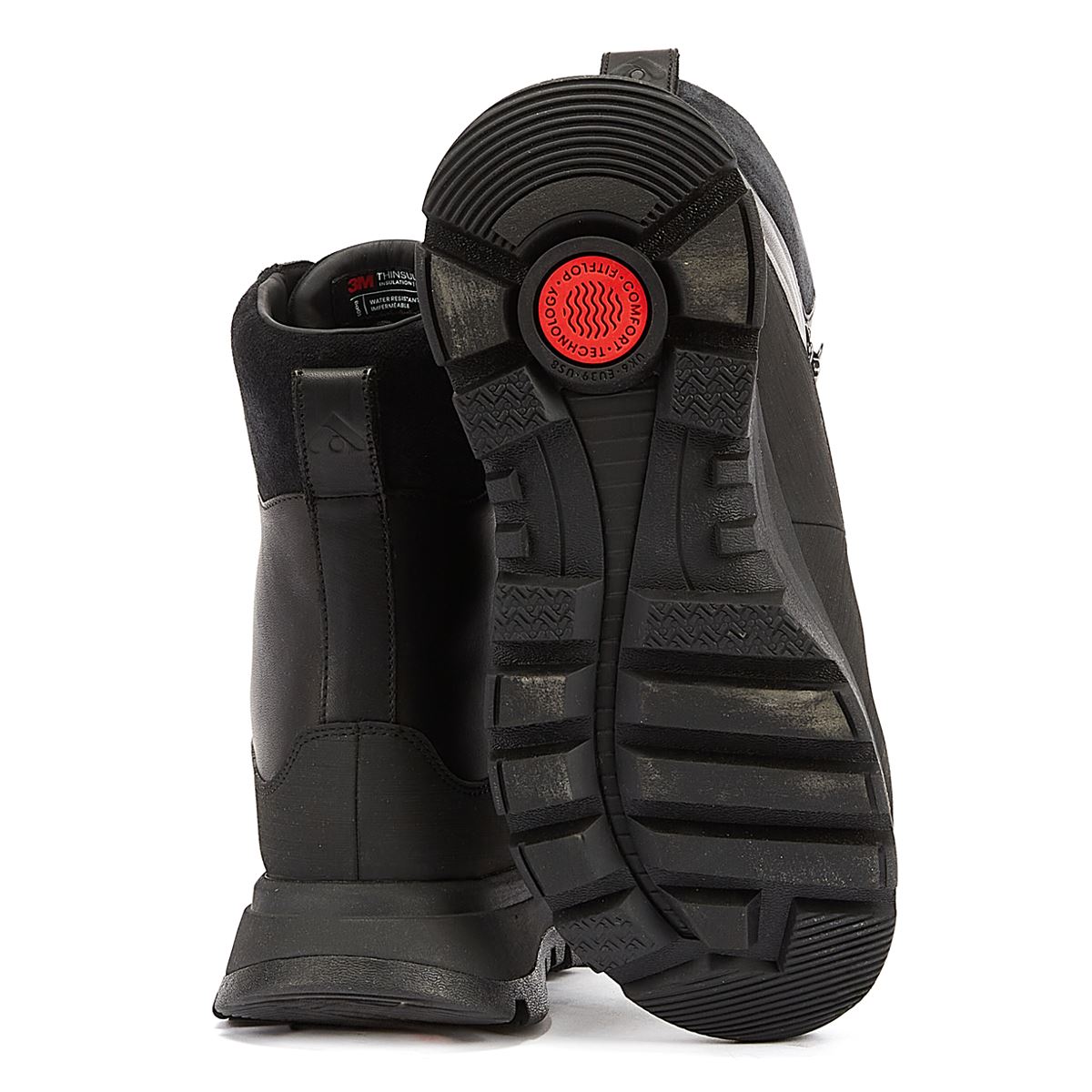 FitFlop Neo-D-Hyker-Lederschwarz Damenstiefel