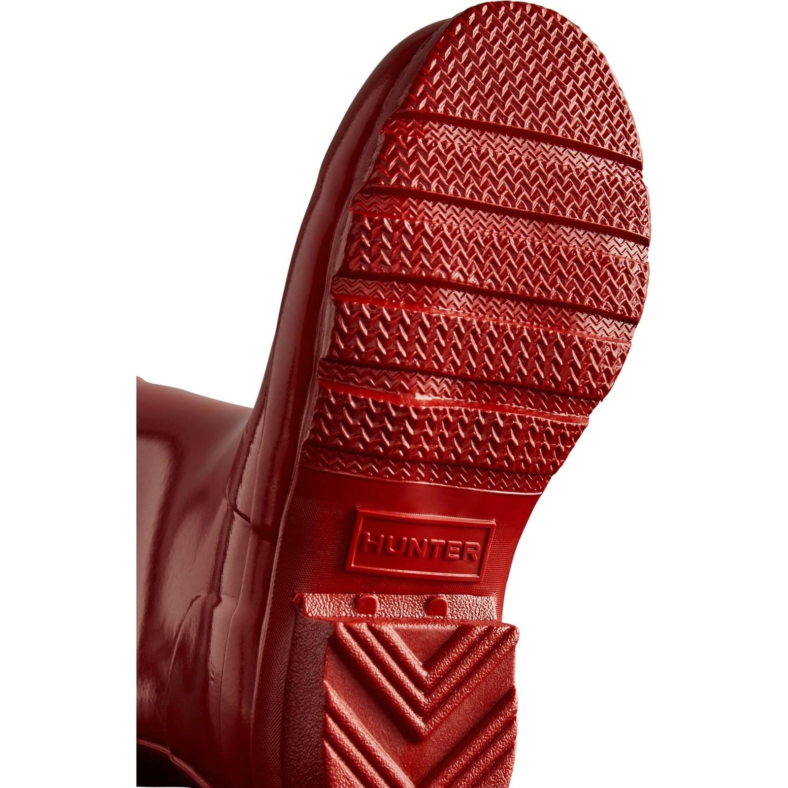Hunter Junior Originals Gloss Gummi Unisex Kinder Militär Rote Gummistiefel