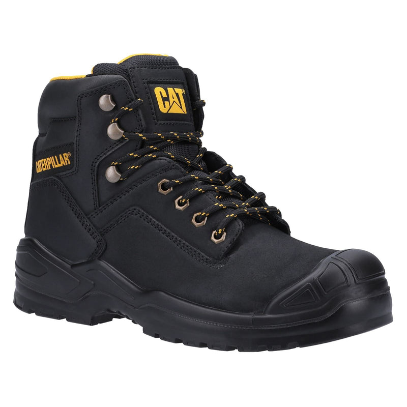 Caterpillar Striver Mid S3 Leder Schwarze Sicherheitsstiefel