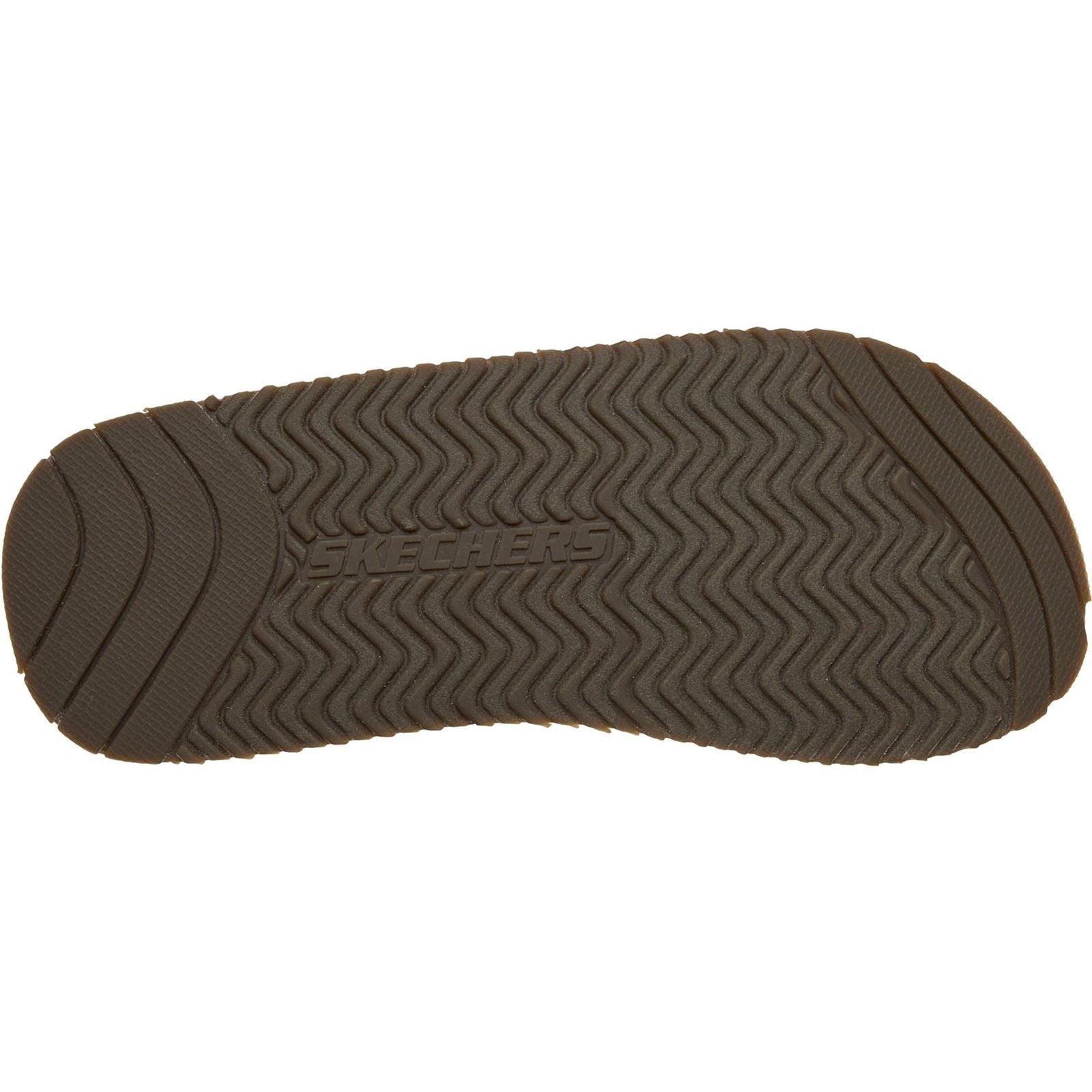 Skechers Quill Textil Herren Braune Flip-Flops