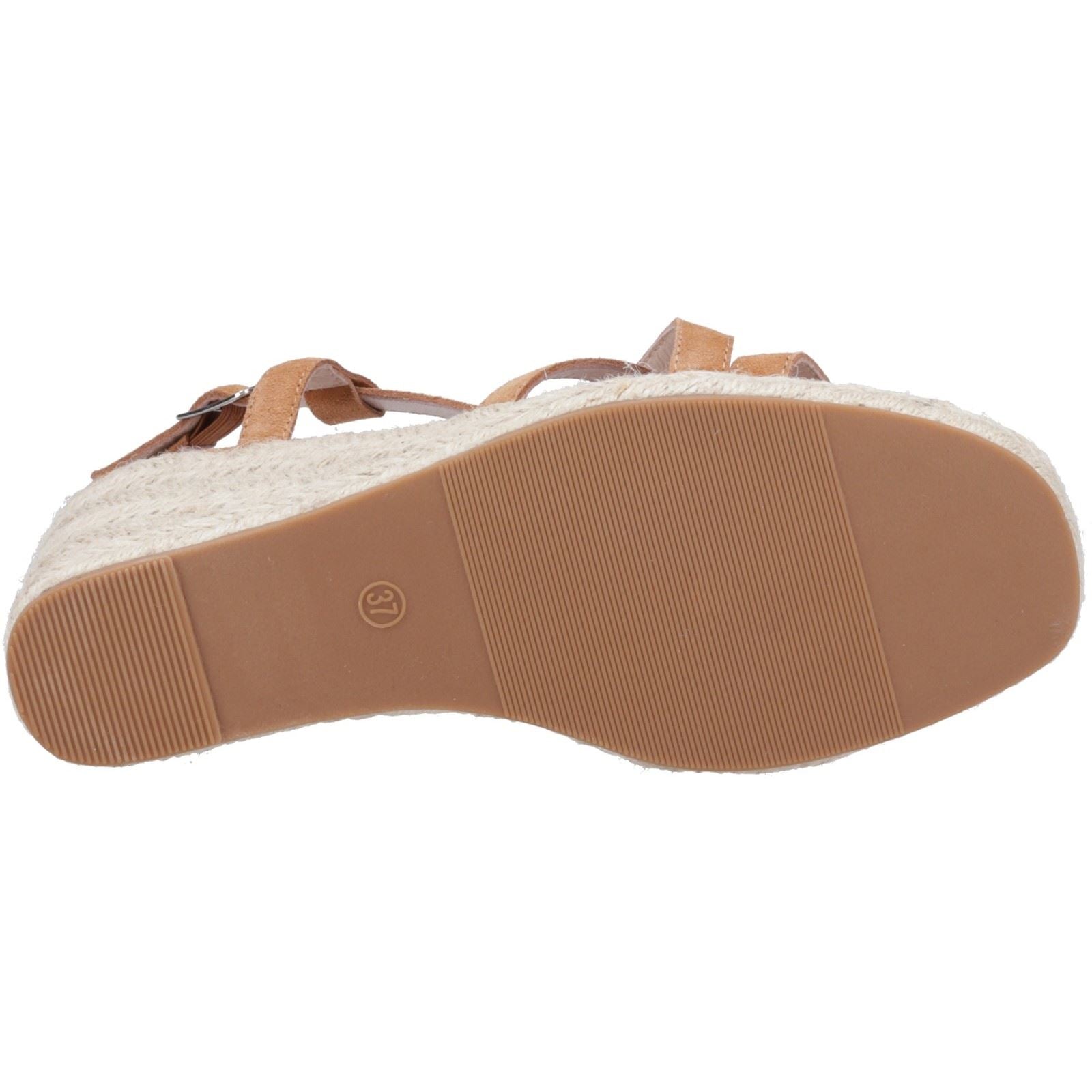 Hush Puppies Jenny Espadrille Wedge Damen Wildleder Keilabsatzschuhe In Tan