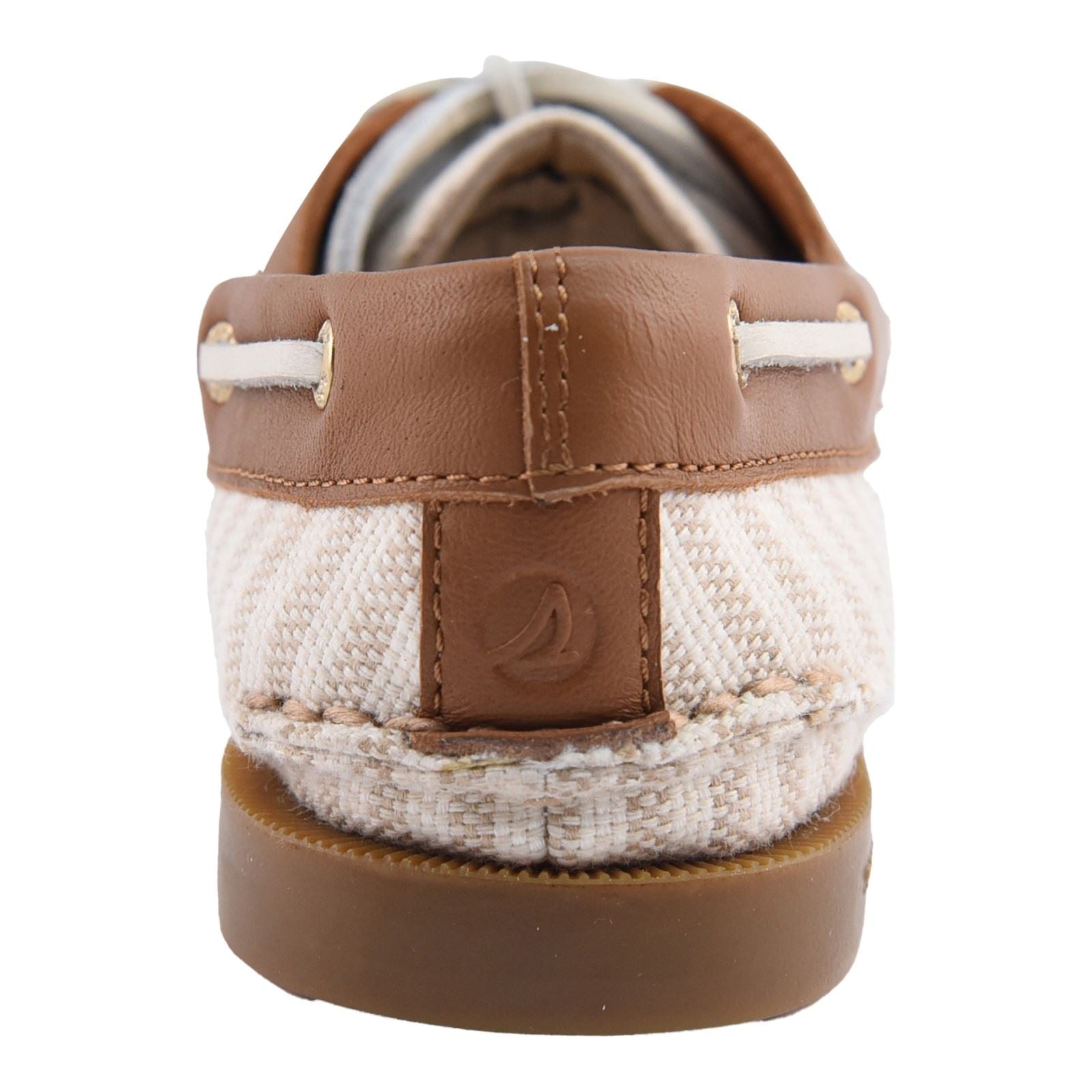 Sperry Authentic Original Textil Damen Weiße/Natürliche Bootsschuhe