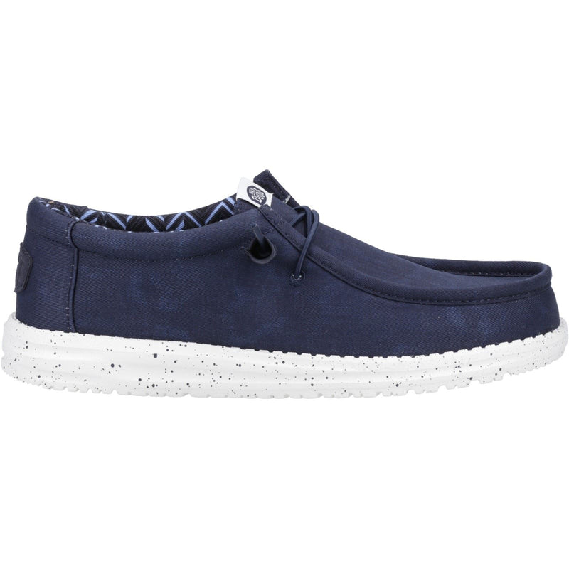 HEYDUDE Wally Canvas 100% Baumwolle Herren Dunkleblaue Bootsschuhe