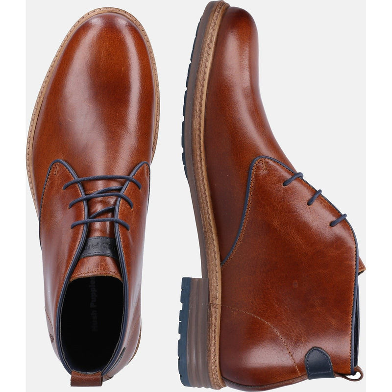 Hush Puppies Jonas Chukka Leder Herren Stiefel In Tan