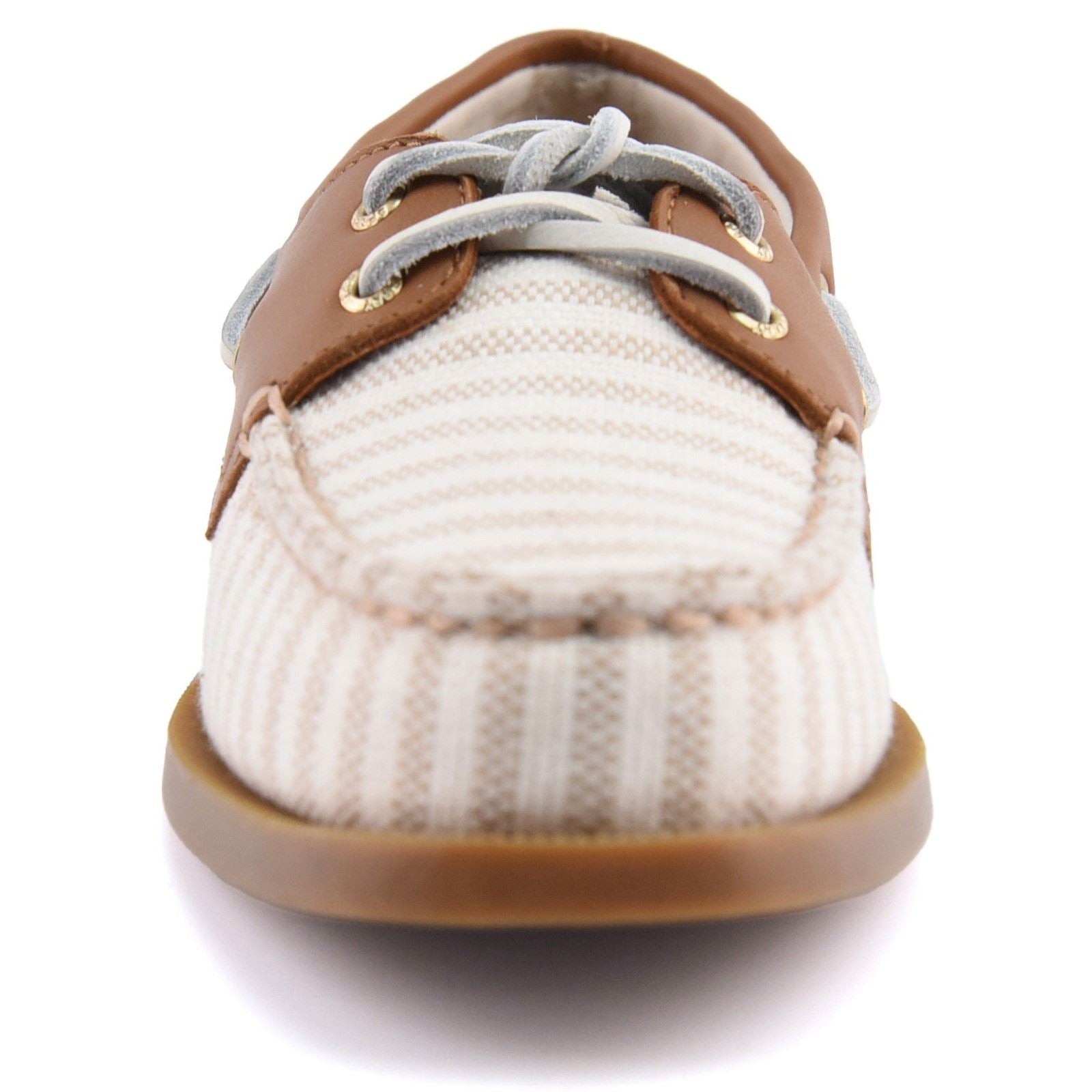 Sperry Authentic Original Textil Damen Weiße/Natürliche Bootsschuhe