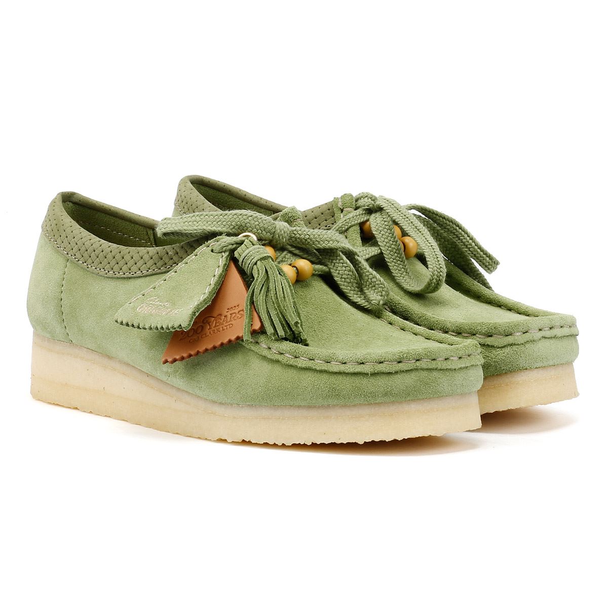 Clarks Originals Wallabee Damen Wildlederschuhe In Grün