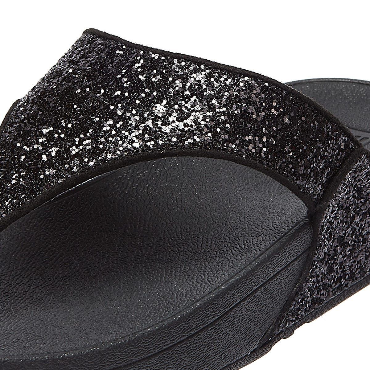 FitFlop Lulu Glitter Damen Schwarze Flip-Flops