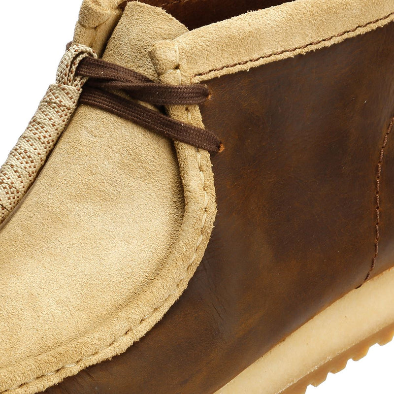 Clarks Originals Wallabee RB Combi Leder Herren Stiefel Braun