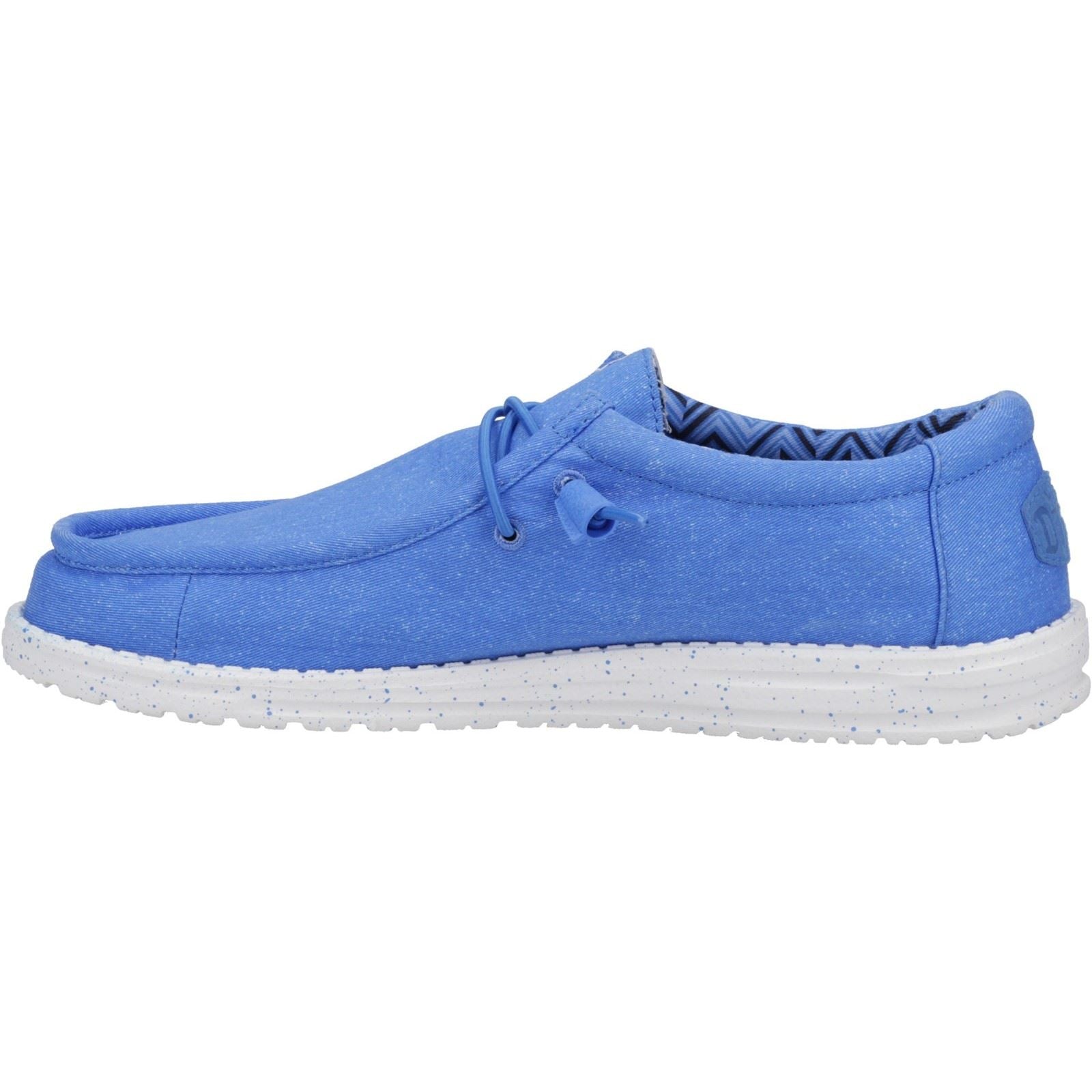 HEYDUDE Wally Canvas 100% Baumwolle Herren Blauen Bootsschuhe